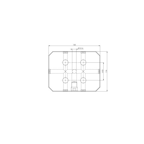 Technische Zeichnung 45151: Quick•Point® 52 Einzelplatte 150 x 116 x 27 mm ohne Befestigungsbohrungen