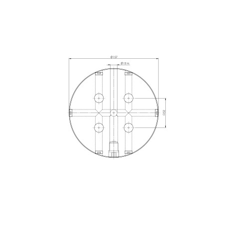 Disegno tecnico 45901: Quick•Point® 52 Piastra rotonda ø 157 x 27 mm senza fori di montaggio