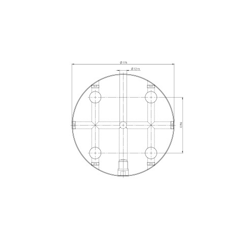 Technical drawing 45801: Quick•Point® 96 Round Plate ø 176 x 27 mm without mounting bores