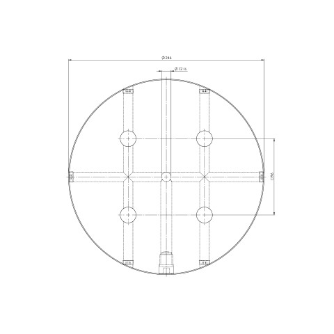 Technical drawing 45840: Quick•Point® 96 Placa redonda ø 246 x 27 mm sem furos de montagem