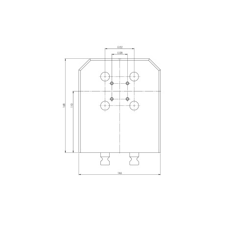 Technische Zeichnung 47220: Quick•Point® 52 Doppelaufnahmekörper 146 x 76 x 168 mm