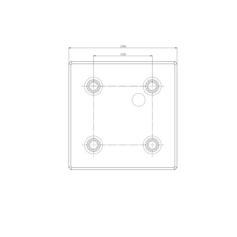 Technical drawing 45275: Quick•Point® 52 Support Plate 96 x 96 x 27 mm