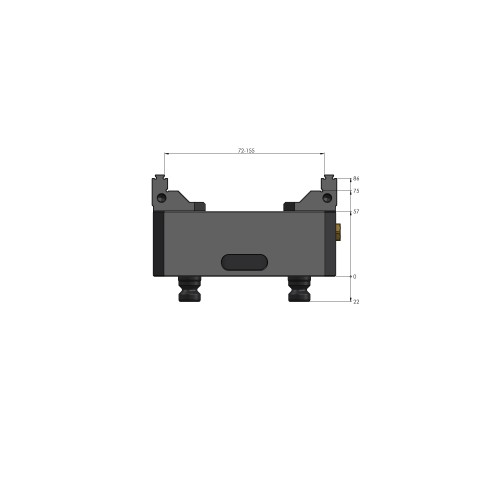 Technical drawing 48155-125: Makro•Grip® 125 5-Axis Vise jaw width 125 mm clamping range 0 - 155 mm