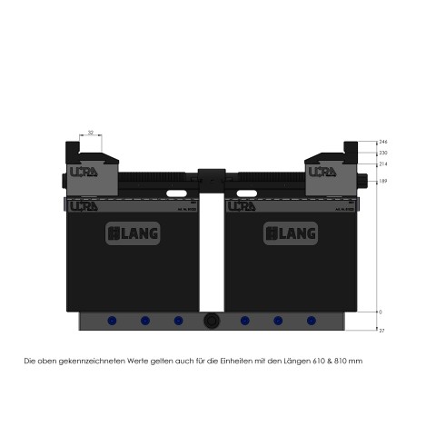 Technical drawing 81423: Makro•Grip® Ultra Base Set height 189 mm, clamping range 40 - 410 mm