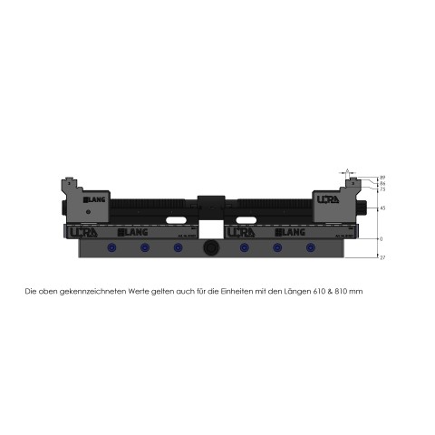 Technical drawing 81600: Makro•Grip® Ultra Base Set height 45 mm, clamping range 40 - 610 mm