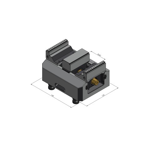 Technical drawing 48155-TG7727: Makro•Grip® 125 Center Jaw + Spindle jaw width 77 mm jaw thickness 27 mm, spindle length 164 mm