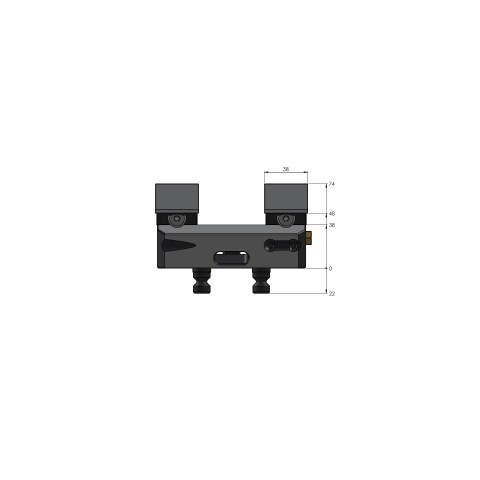 Technical drawing 44120-46: Avanti 77 Morsa para fixação de perfil largura do mordente 46 mm faixa máxima de fixação 125 mm