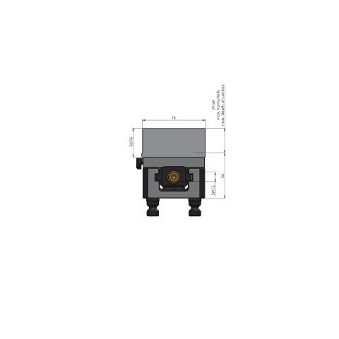 Technical drawing 44160-77: Avanti 77 Morsa para fixação de perfil largura do mordente 77 mm faixa máxima de fixação 165 mm