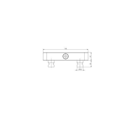Technical drawing 45160: Quick•Point® Placa adaptadora retangular, 150 x 126 x 27 mm