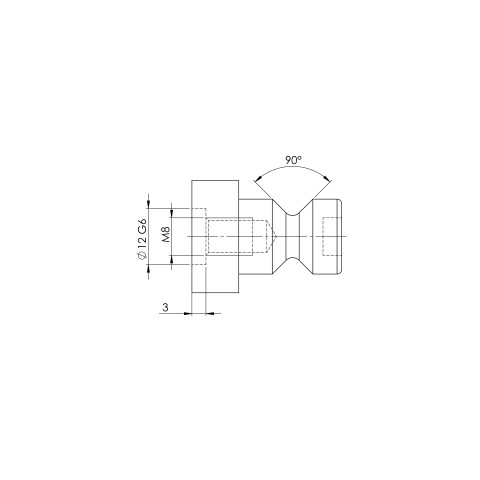 Technical drawing 45270-10: Quick•Point® 52 Spacer Studs ø 16 mm, distance height 10 mm for 52 mm spacing