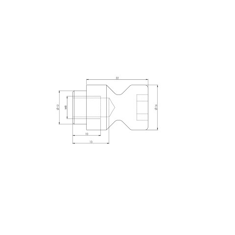 Technical drawing 45270: Quick•Point® 52 Clamping Studs ø 16 mm for 52 mm bolt distance