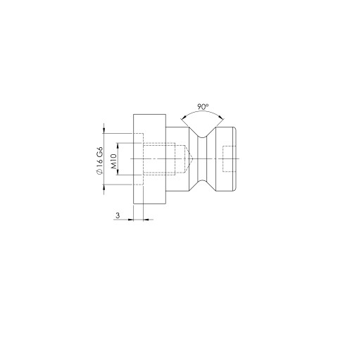 Technical drawing 45570-10: Quick•Point® 96 Pinos espaçadores ø 20 mm, altura da distância 10 mm para espaçamento de 96 mm