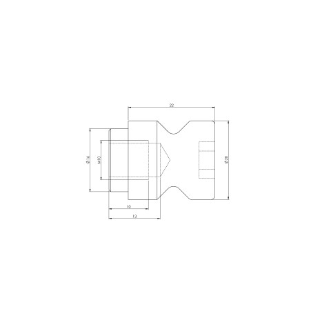 Technische Zeichnung 45570: Quick•Point® 96 Aufnahmebolzen ø 20 mm für 96 mm Bolzenabstand