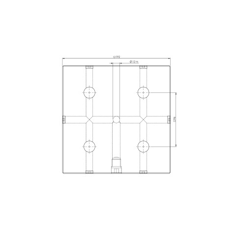 Technical drawing 45710: Quick•Point® 96 Single Plate 192 x 192 x 27 mm without mounting bores