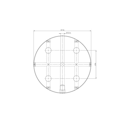 Technical drawing 45820: Quick•Point® 96 Placa redonda ø 196 x 27 mm sem furos de montagem
