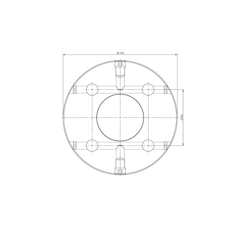 Technical drawing 45823: Quick•Point® 96 Round Plate ø 196 x 27 mm without mounting bores, for individual centre hole