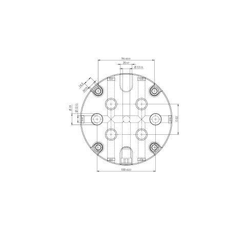Disegno tecnico 45910: Quick•Point® Piastra adattatore rotondo, Ø 157 x 27 mm