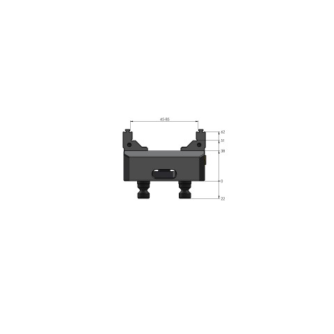 Technical drawing 48085-46: Makro•Grip® 77 Morsa de 5 eixos largura do mordente 46 mm faixa de fixação 0 - 85 mm