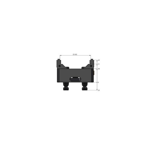 Technical drawing 48085-77: Makro•Grip® 77 Morsa de 5 eixos Largura do mordente 77 mm Faixa de fixação de 0 a 85 mm