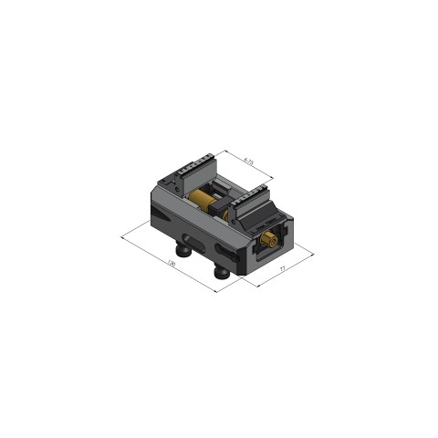 Technical drawing 48120-46: Makro•Grip® 77 5-Axis Vise jaw width 46 mm Clamping range 0 - 120 mm