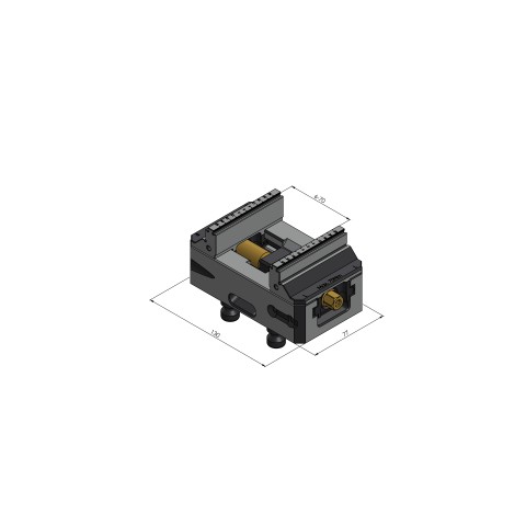 Technical drawing 48120-77: Makro•Grip® 77 5-Axis Vise Jaw width 77 mm Clamping range 0 - 120 mm