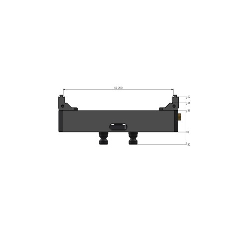 Technical drawing 48200-77: Makro•Grip® 77 Morsa de 5 eixos largura do mordente 77 mm faixa de fixação 0 - 200 mm