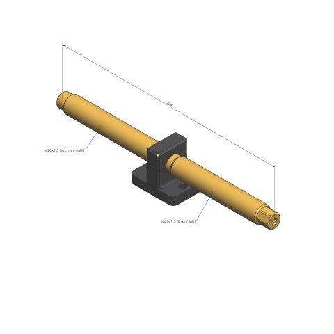 Technical drawing 4825264: Makro•Grip® 125 Eixo de ajuste + peça central comprimento do fuso 264 mm