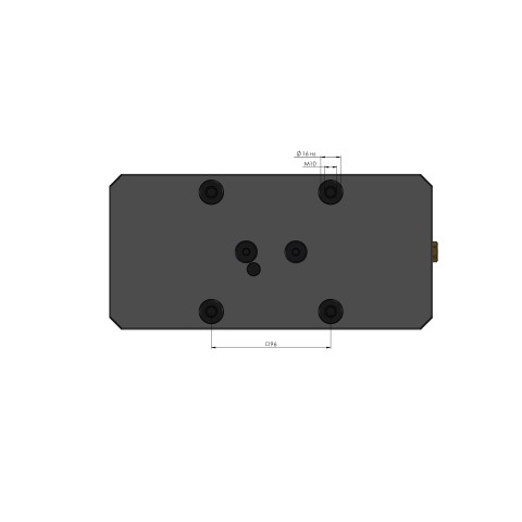 Technical drawing 48255-125: Makro•Grip® 125 Morsa de 5 eixos largura do mordente 125 mm faixa de fixação 0 - 255 mm