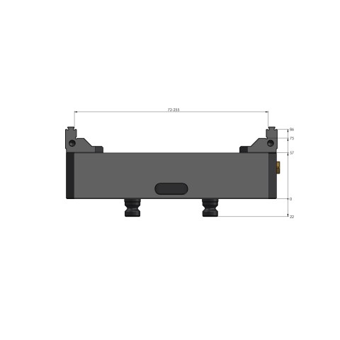 Technical drawing 48255-125: Makro•Grip® 125 Morsa de 5 eixos largura do mordente 125 mm faixa de fixação 0 - 255 mm