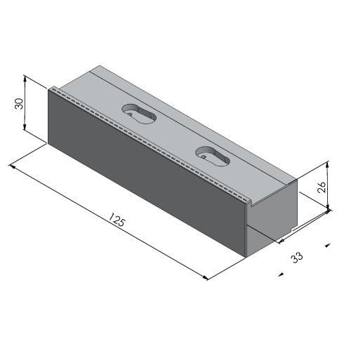 Technical drawing 48409-125: Makro•Grip® 125 Contour Jaws jaw width 125 mm for the inner side
