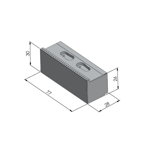 Technical drawing 48409-77: Makro•Grip® 77 Contour Jaws jaw width 77 mm for the inner side
