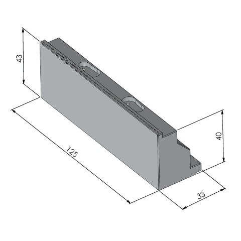 Technical drawing 48419-125: Makro•Grip® 125 Mordentes de contorno largura do mordente 125 mm para o exterior