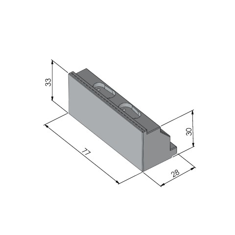 Technische Zeichnung 48419-77: Makro•Grip® 77 Konturbacken Backenbreite 77 mm für die Außenseite