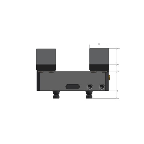 Technical drawing 49100-125: Profilo 125 Profilo morsa de fixação largura do mordente 160 mm faixa máxima de fixação 205 mm