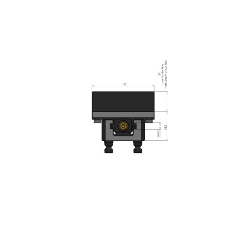 Technical drawing 49120-77: Profilo 77 Profilo morsa de fixação largura do mordente 112 mm faixa máxima de fixação 205 mm