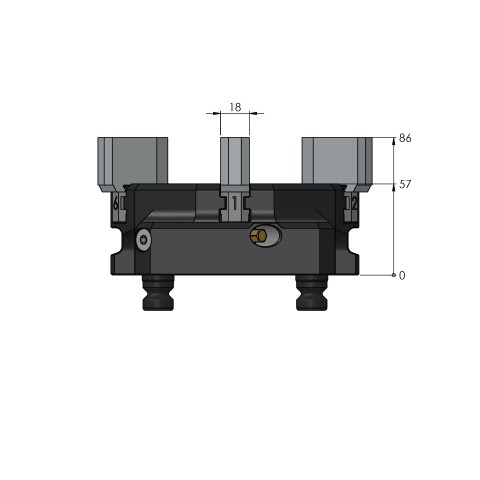 Technische Zeichnung 59616-73: Vasto•Clamp 96 Aufsatzbacken für die Innenspannung Aluminium, weich, Spannbereich Ø 10 - 190 mm