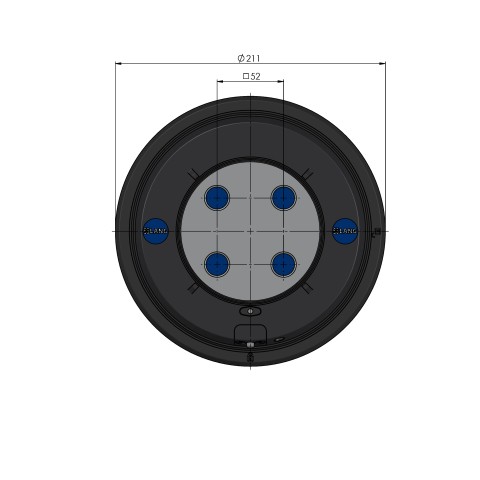Disegno tecnico 61110: Quick•Point® Sistema di serraggio a punto zero HAUBEX ø 211 x 74 mm