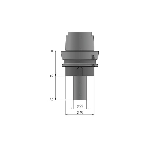 Technical drawing 61500-HSK63: HAUBEX Tool Holder HSK-A63