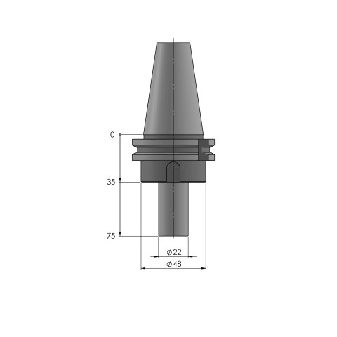 Technical drawing 61500-SK40: HAUBEX Suporte de ferramentas SK-40