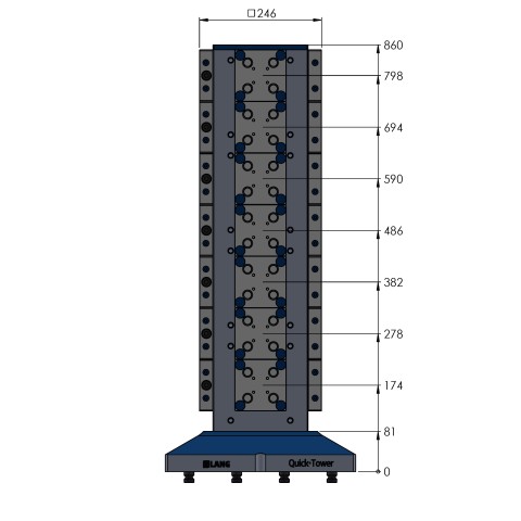 Technical drawing 70850: Quick•Point® Quick•Tower tombstone height 860 mm