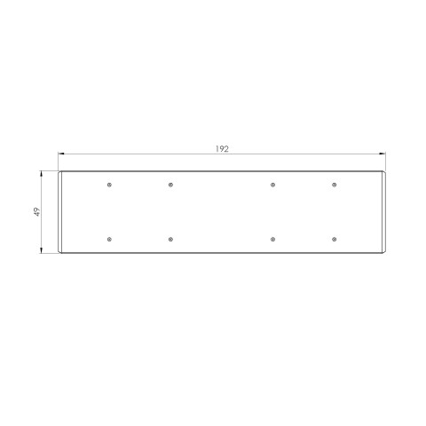 Technische Zeichnung 73190: Quick•Point® Rail Verlängerungsleiste 192 x 49 x 25 mm ohne Befestigungsbohrungen