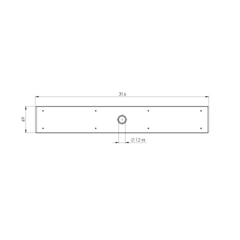 Dessin technique 73310: Quick•Point® Rail Barre de serrage 316 x 49 x 25 mm sans percages de fixation