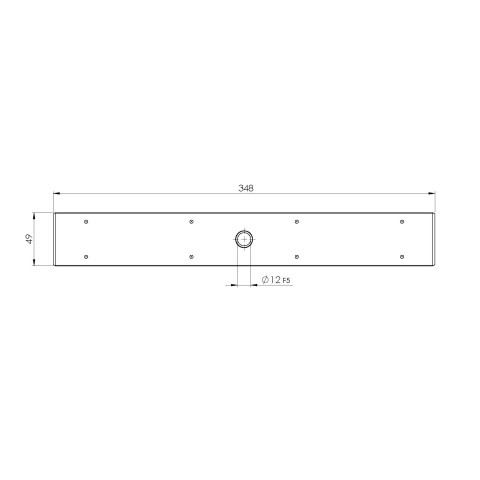 Technical drawing 73340: Quick•Point® Rail Barra de fixação 348 x 49 x 25 mm sem furos de montagem