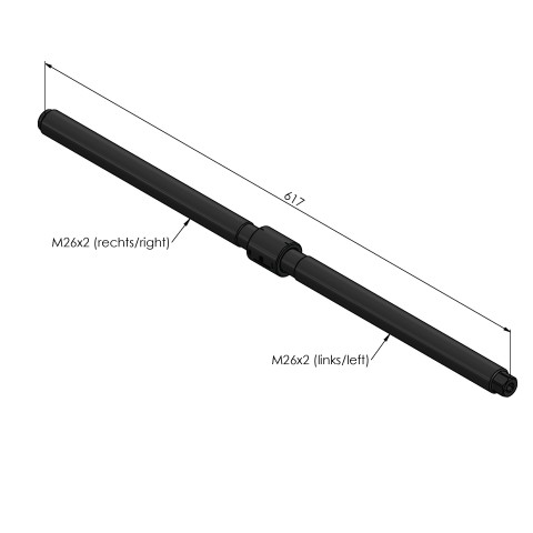 Technische Zeichnung 81006: Makro•Grip® Ultra Spindeleinheit Spindellänge 617 mm, für Spannbereich 40 - 610 mm