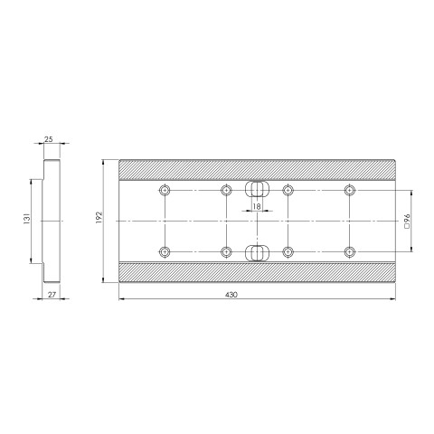 Technical drawing 81411: Makro•Grip® Ultra Base Plate 410 for Base Set 81400, 81415, 81423
