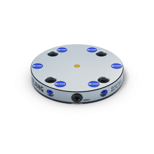 Product image 45800: Quick•Point® 96 Round Plate ø 176 x 27 mm with mounting bores for 63 mm slot distance and 150 mm distance