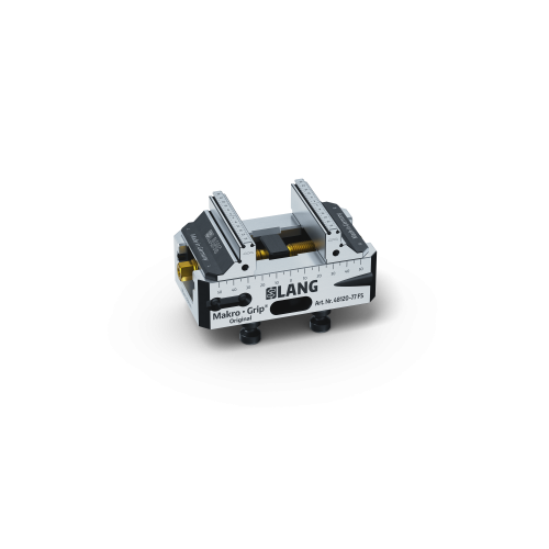 Product image 48120-77 FS: Makro•Grip® FS 77 5-Axis Vise Jaw width 77 mm Clamping range 0 - 120 mm, with continuous / full serration