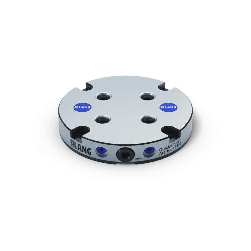 Product image 45900: Quick•Point® 52 Round Plate ø 157 x 27 mm with mounting bores at a distance of 100 mm